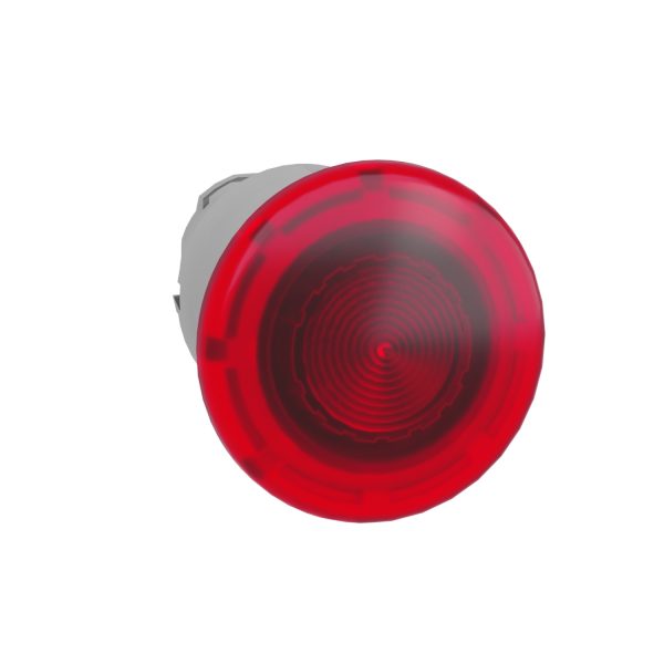 Schneider ZB4BW643 Harmony | Illuminated mushroom push button head Ø40, metal, red, Ø22, latching push-pull, integral LED - Image 3