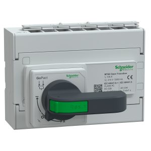 Schneider GM10D4N1004BEE | Manual transfer switch, GoPact MTS 100, 4 poles, 100A, 415VAC 50/60Hz, extended rotary handle, open transition