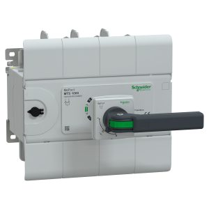 Schneider GM1AD4N10H4BEE | Manual transfer switch, GoPact MTS 1000, 4 poles, 1000A, 415VAC 50/60Hz, extended rotary handle, open transition
