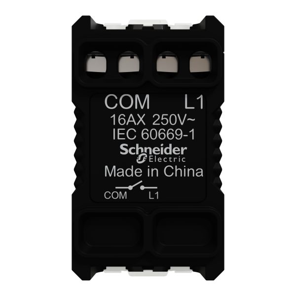 Schneider M3TB31_16A_1, Switch, 16AX, 250V, Miluz E, 1 Way, 1 Module, White - Image 2