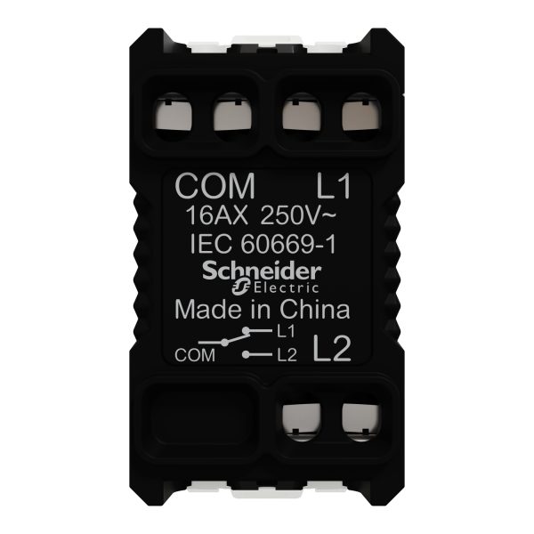 Schneider M3TB31_16A_2 | Switch, Miluz E, 2 Way, 16AX, 250V, 1 Module, White - Image 2