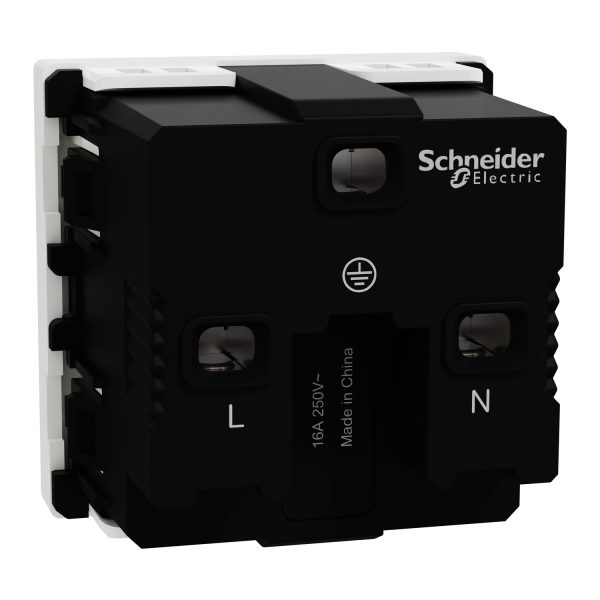Schneider M3TB426_IS International Socket outlet, Miluz E, 16A, 250V, 2 Module, White - Image 2
