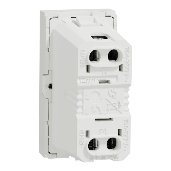 Schneider NU302118 Socket-outlet, New Unica, 2P, 16A, Euroamerican, with shutter, white - Image 4