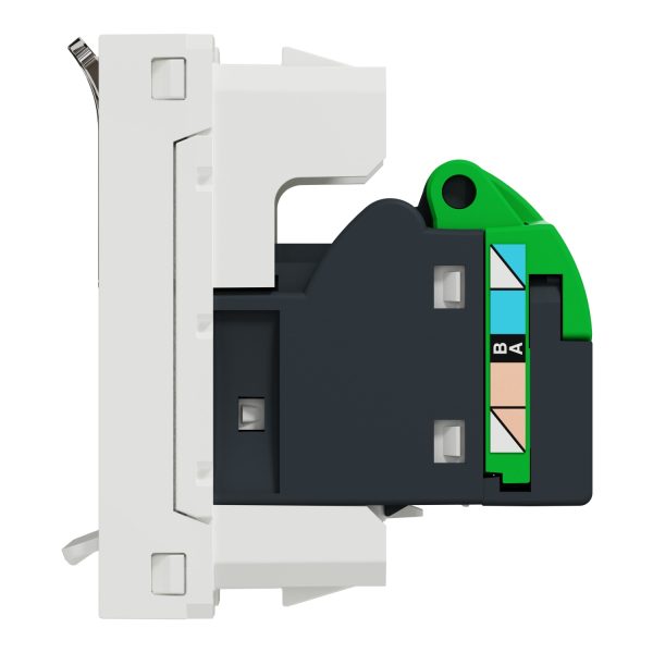 Schneider NU341618 | Data socket, New Unica, RJ45 CAT 6 STP, straight, click, shuttered, 1 module, white - Image 5