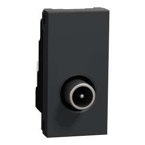 Schneider R9F32263 | TV socket, New Unica, 1 module, male IEC 9.52mm, anthracite