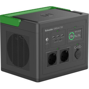 Schneider PPS730-GR |  OffGrid Portable Power Station 730, 738Wh Lithium-ion, LCD, 2 CEE 7/3 Schuko outlets, Sinewave, 3 USB-A, 2 USB-C, Wireless Charger